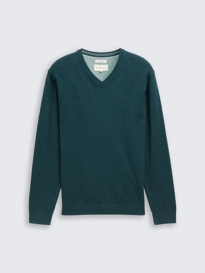 Tom Tailor_0_Cotton V-Neck Knitted Jumper_1039811_21545_01