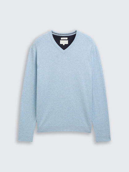 Tom Tailor_0_Cotton V-Neck Knitted Jumper_1039811_38676_01