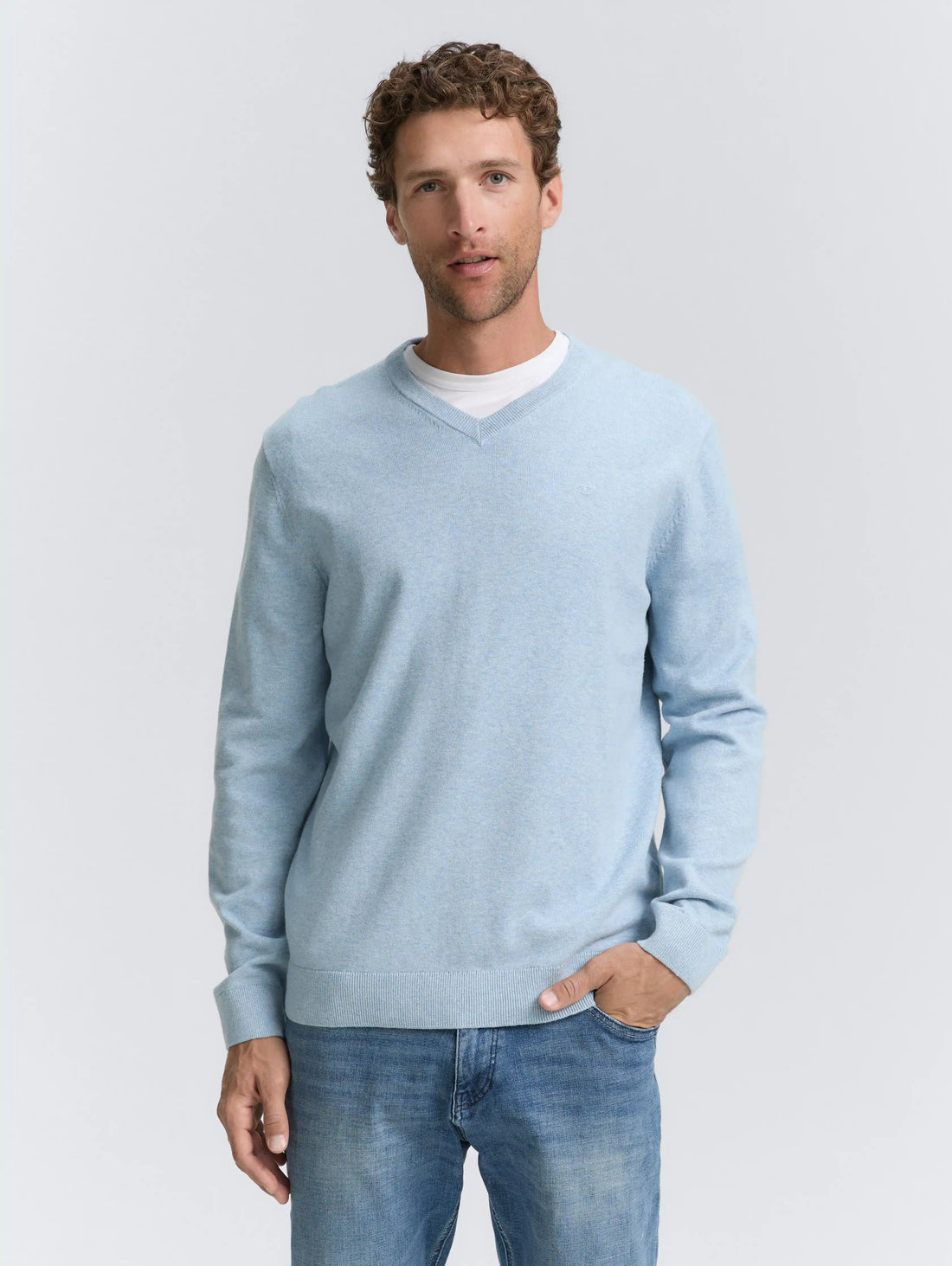 Tom Tailor_0_Cotton V-Neck Knitted Jumper_1039811_38676_02