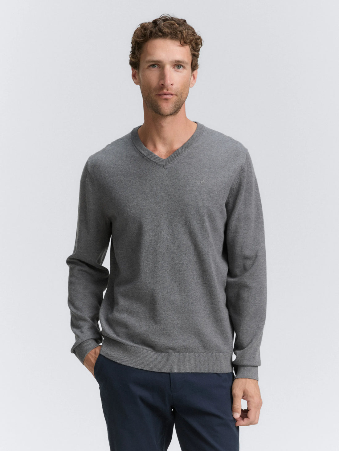 Tom Tailor_0_Cotton V-Neck Knitted Jumper_1039811_38679_02