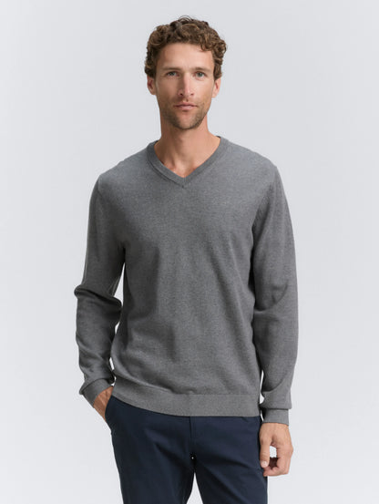 Tom Tailor_0_Cotton V-Neck Knitted Jumper_1039811_38679_02