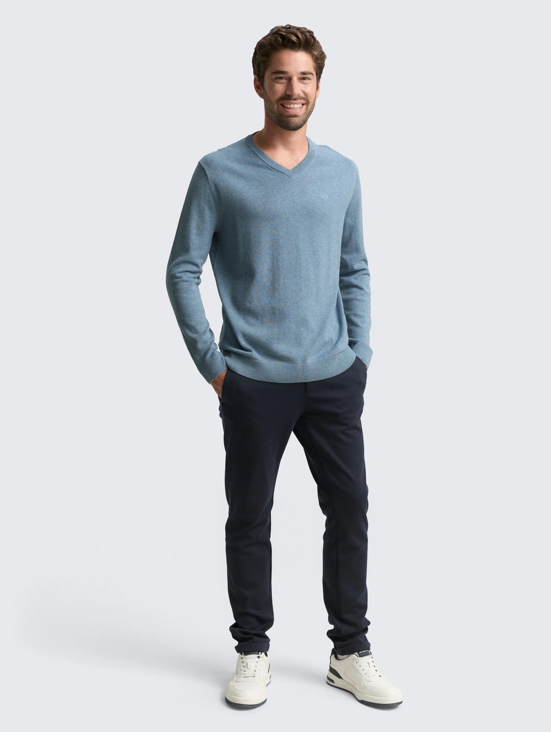 Tom Tailor_0_Cotton V-Neck Knitted Jumper_1039811_39094_01