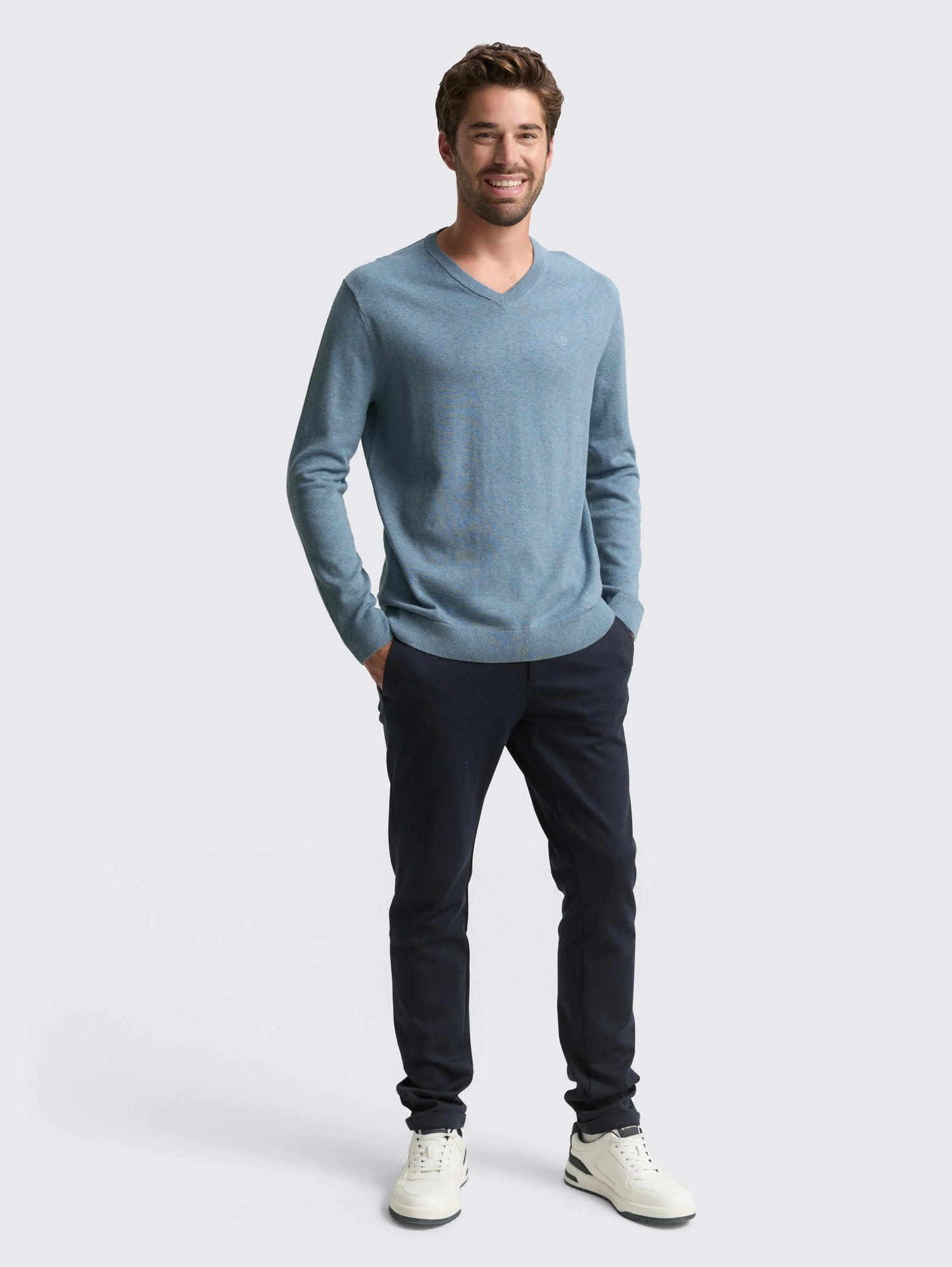 Tom Tailor_0_Cotton V-Neck Knitted Jumper_1039811_39094_01