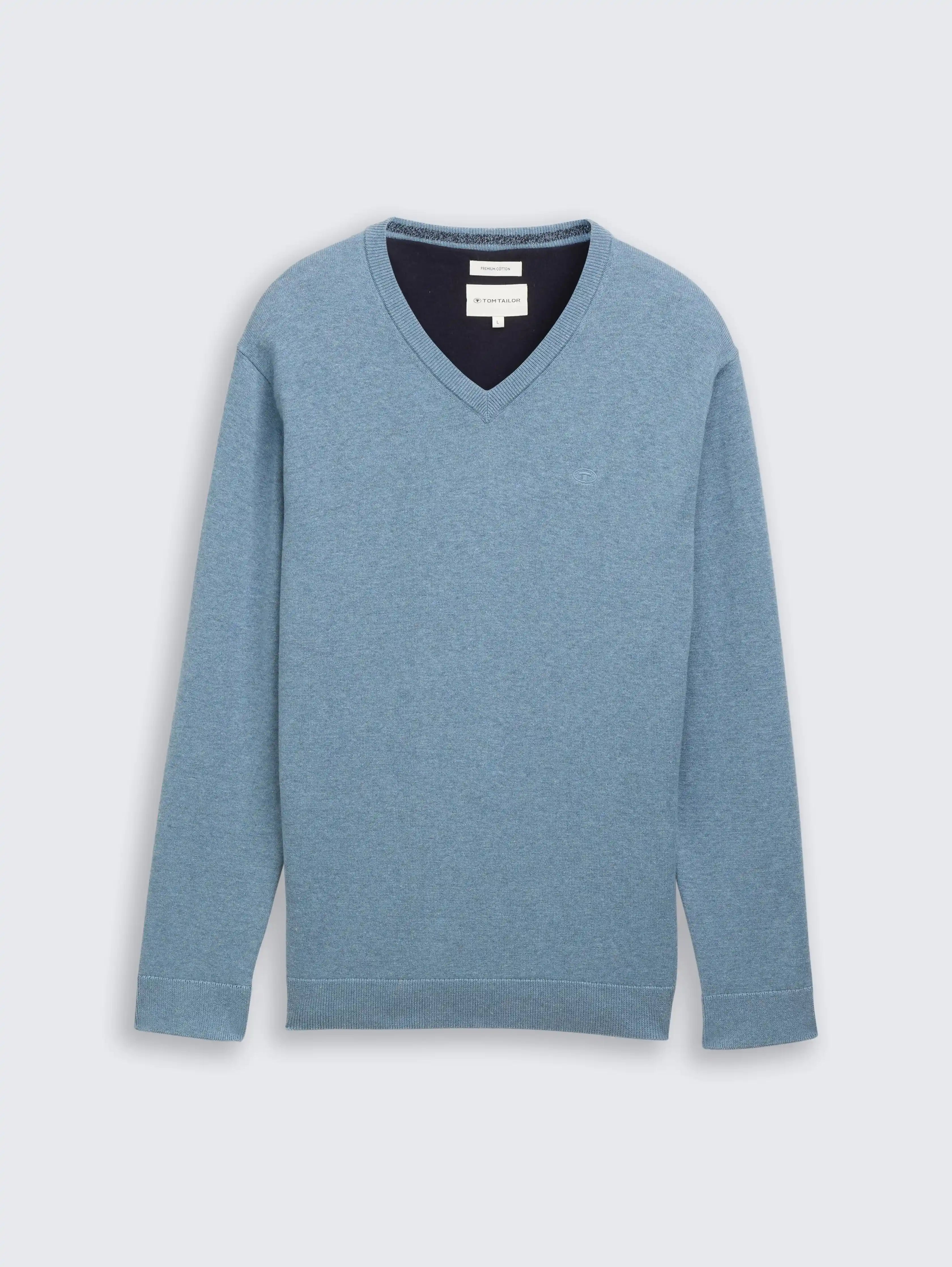 Tom Tailor_0_Cotton V-Neck Knitted Jumper_1039811_39094_04
