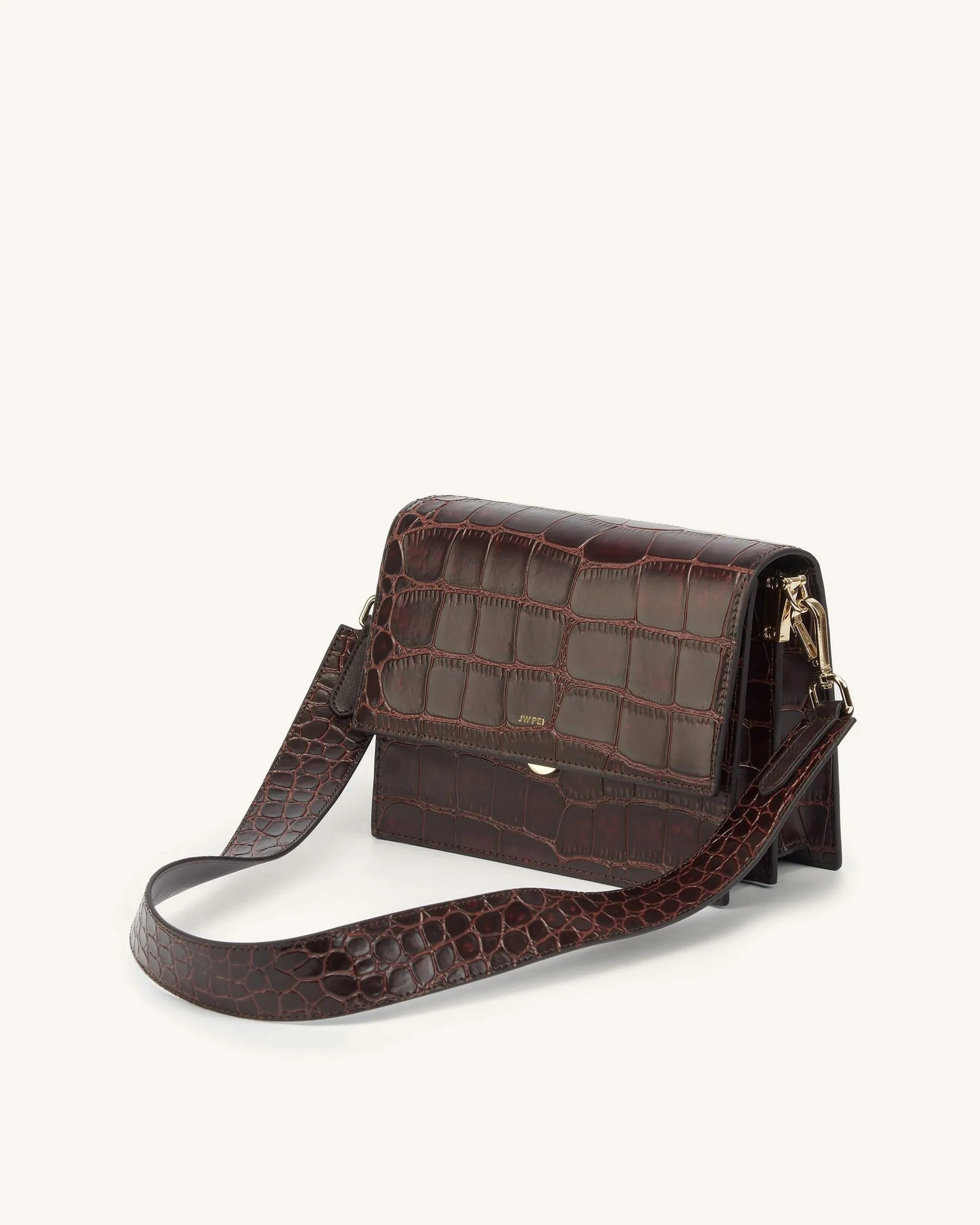 JW PEI_Brown Croc_Mini Flap Crossbody_104-1_Brown Croc_01