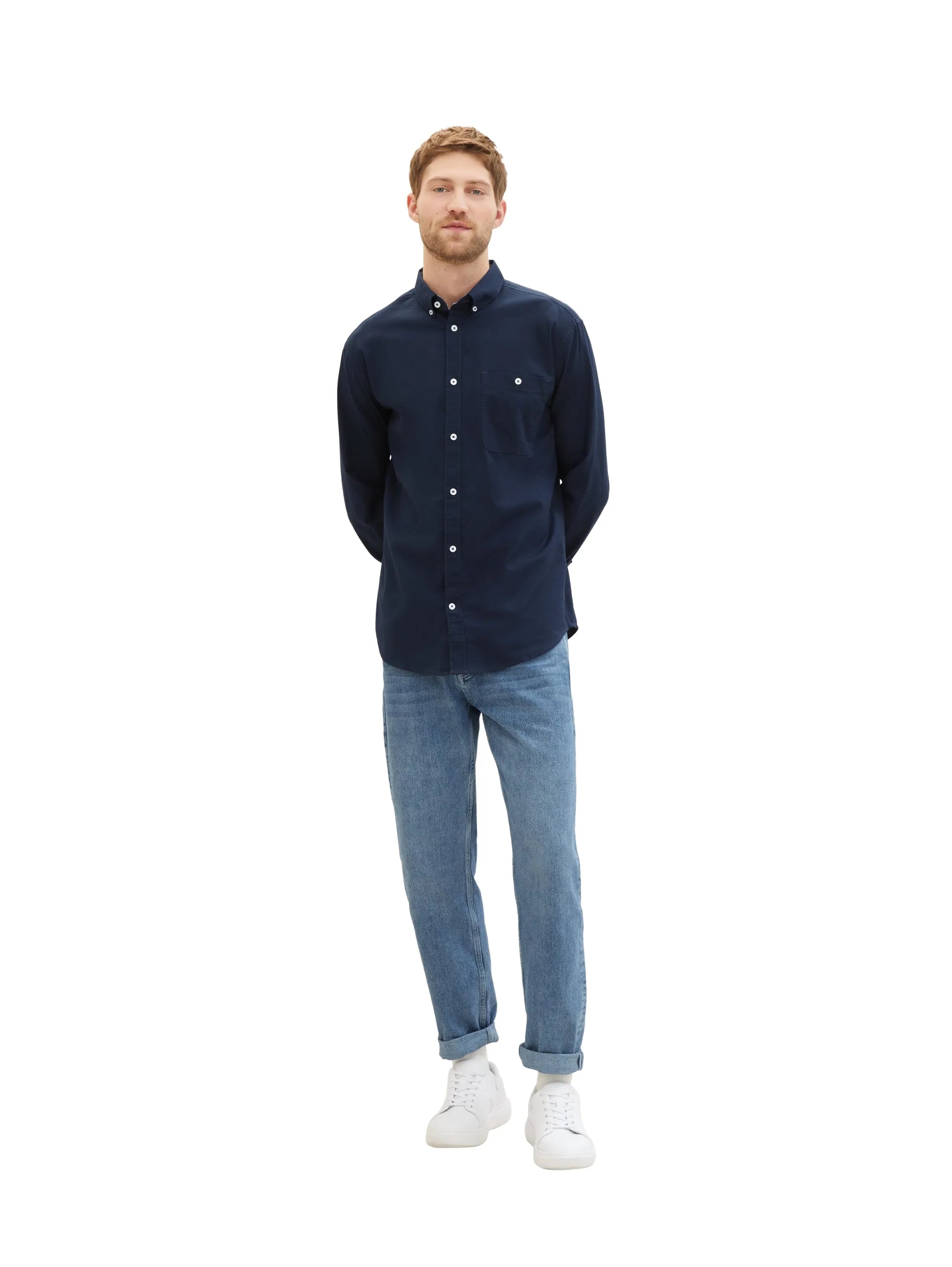 Tom Tailor Sky Captain Blue Men Oxford Shirt SKU: 1040117_10668 Image 02