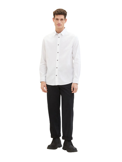Tom Tailor White Men Textured Shirt SKU: 1040118_20000 Image 02