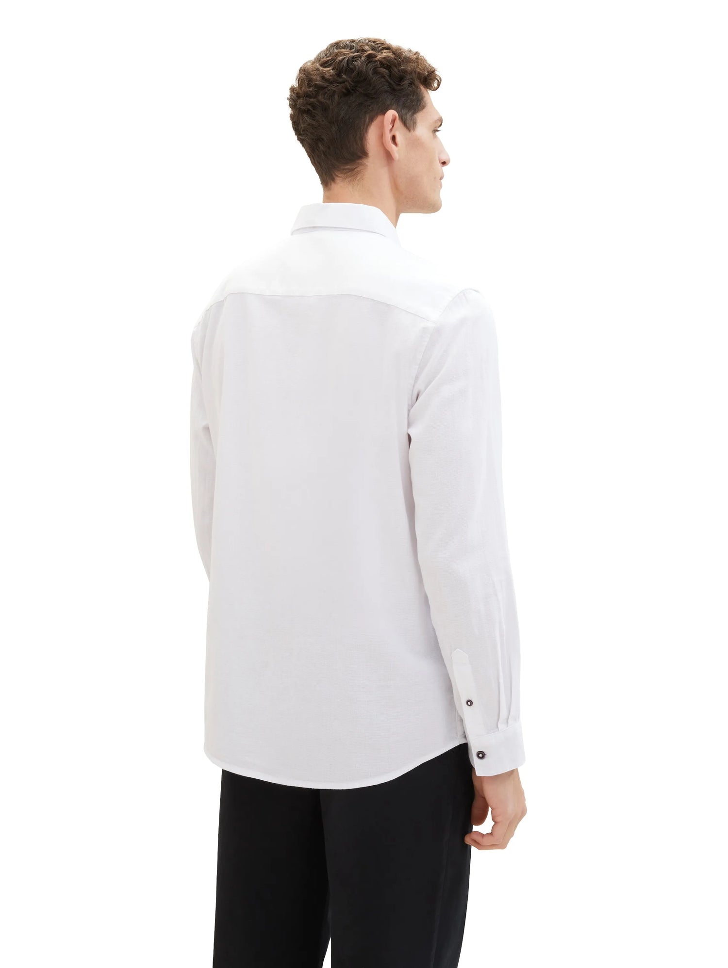 Tom Tailor White Men Textured Shirt SKU: 1040118_20000 Image 03