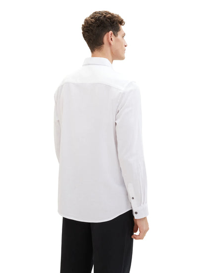 Tom Tailor White Men Textured Shirt SKU: 1040118_20000 Image 03