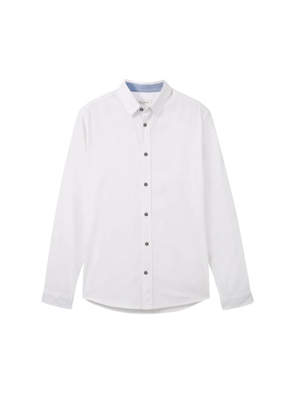 Tom Tailor White Men Textured Shirt SKU: 1040118_20000 Image 07
