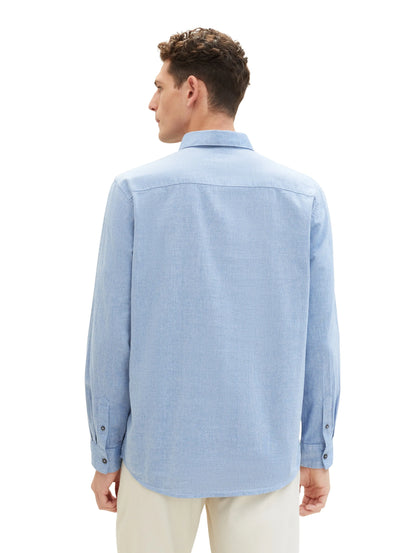 Tom Tailor Sure Blue Structure Men Textured Shirt SKU: 1040118_34615 Image 03