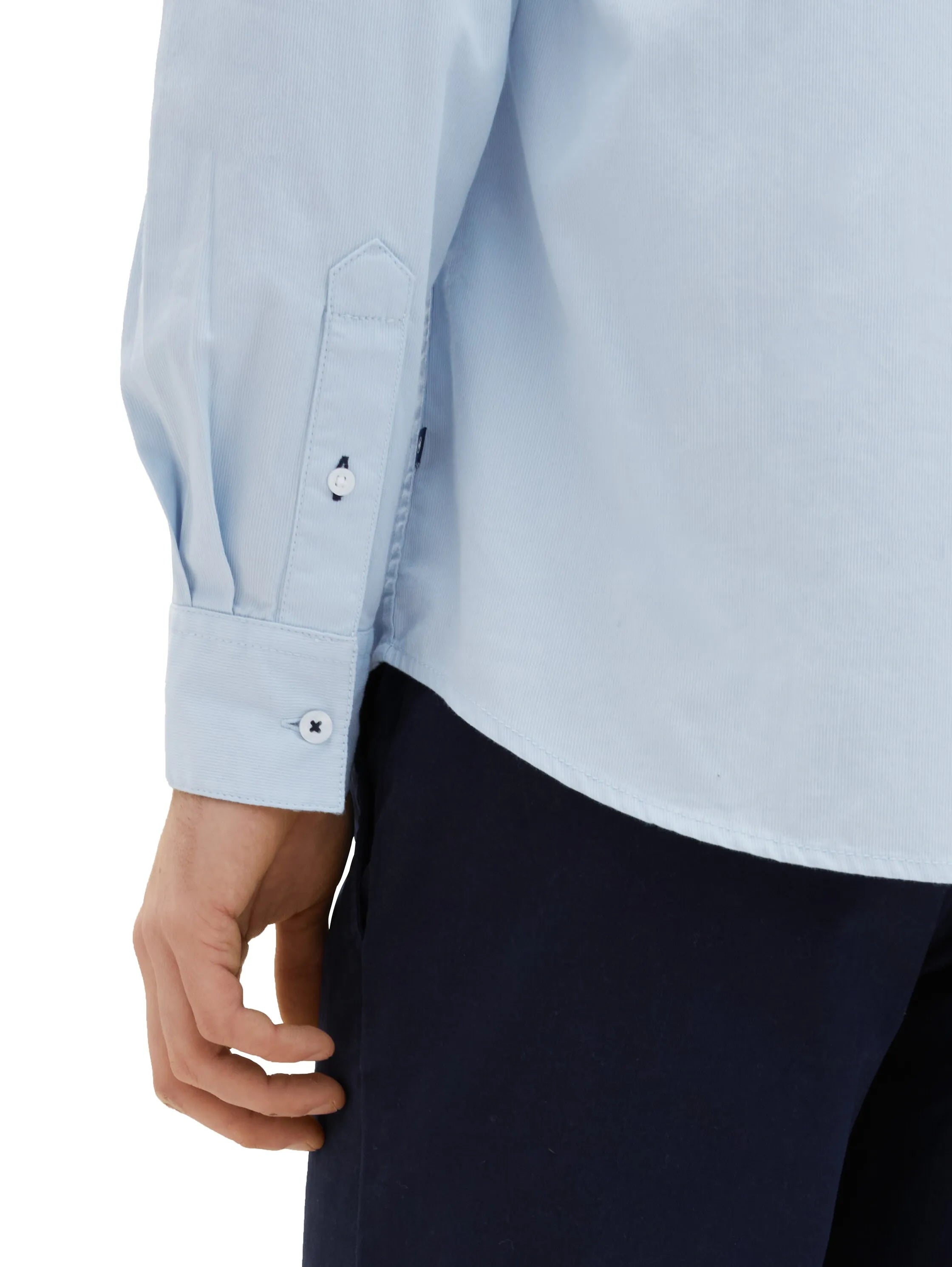 Tom Tailor Light Metal Blue Men Regular Fit Long-Sleeved Dress Shirt SKU: 1040119_13302 Image 02