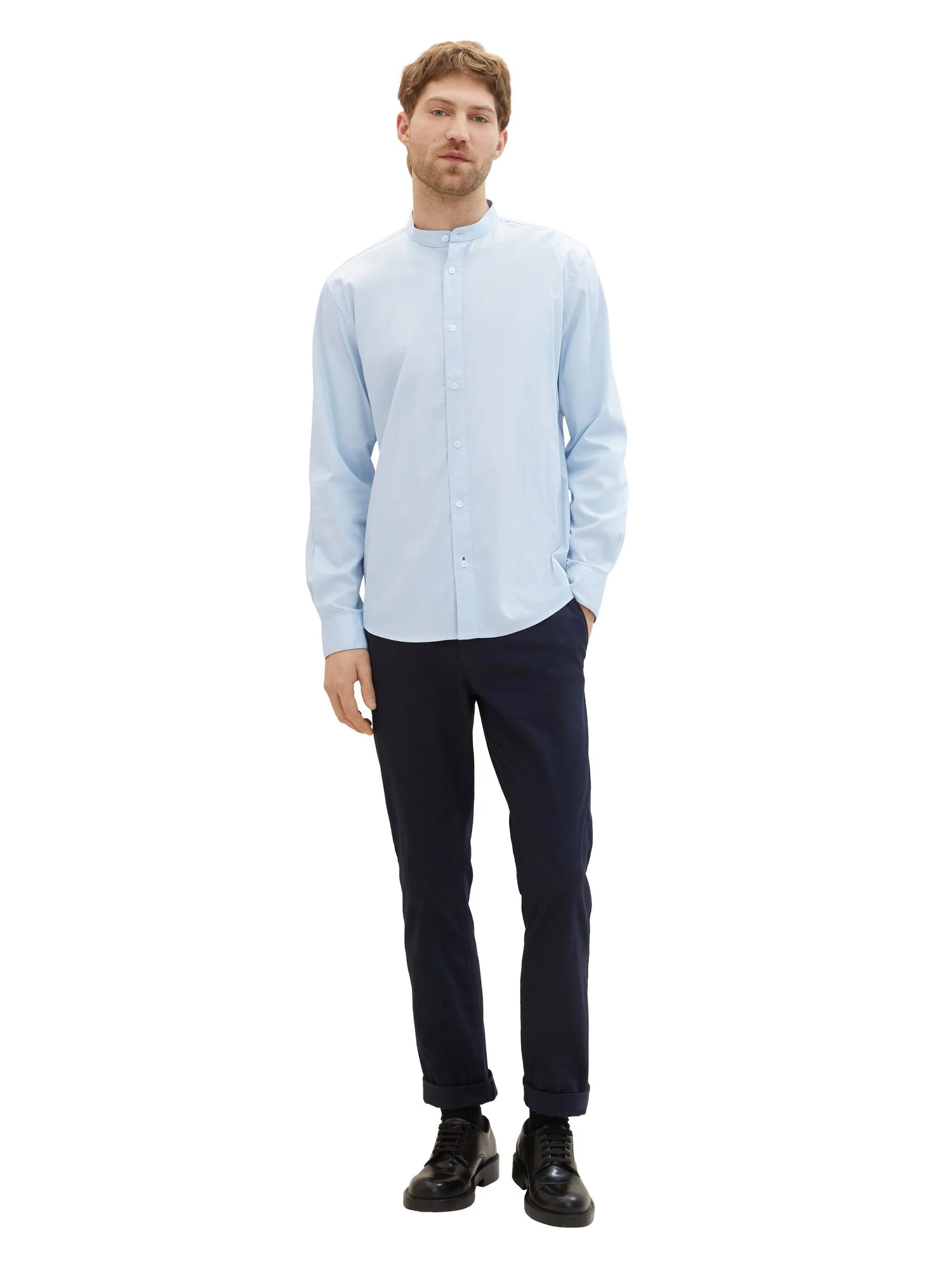 Tom Tailor Light Metal Blue Men Regular Fit Long-Sleeved Dress Shirt SKU: 1040119_13302 Image 06