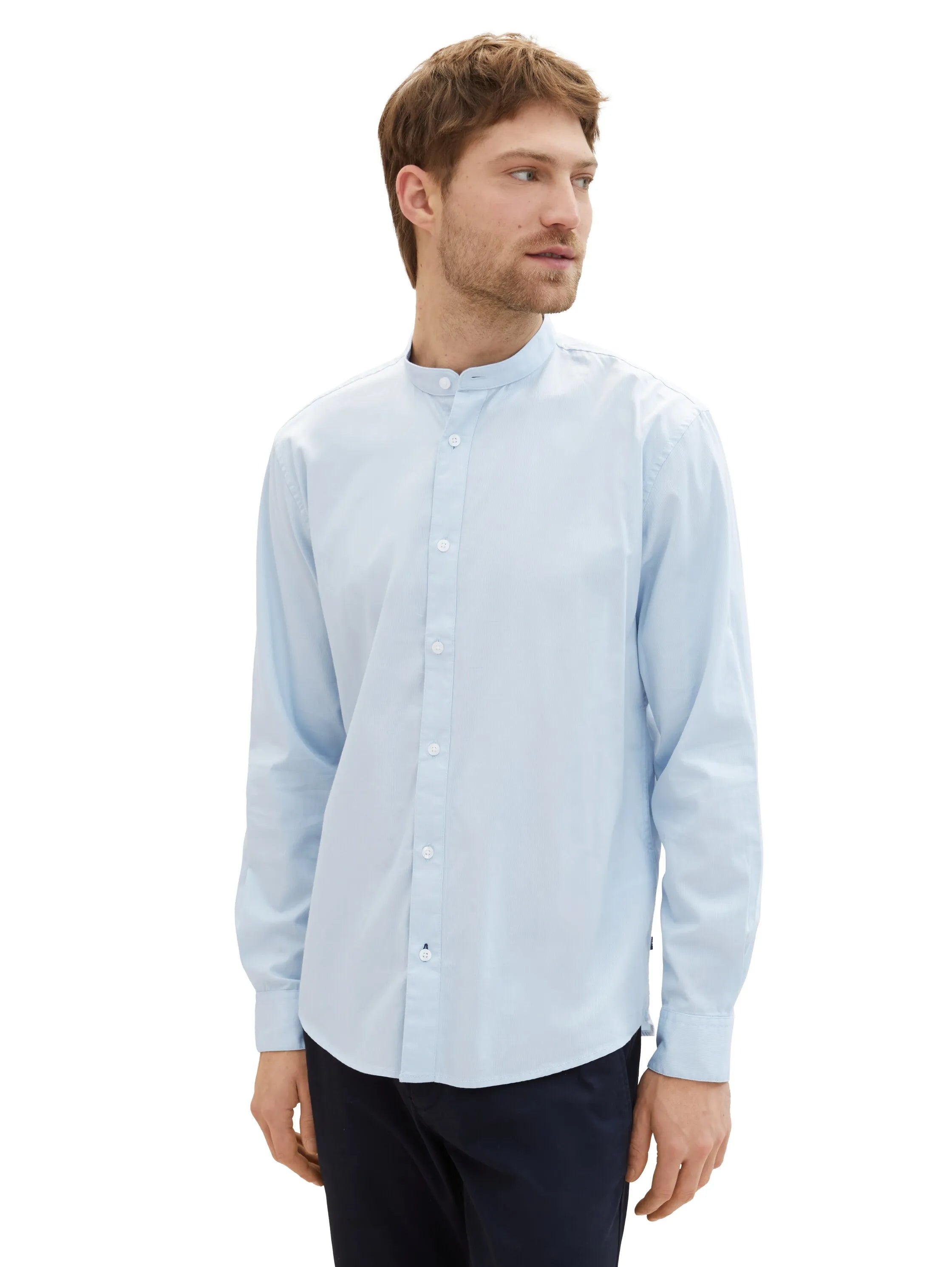 Tom Tailor Light Metal Blue Men Regular Fit Long-Sleeved Dress Shirt SKU: 1040119_13302 Image 07