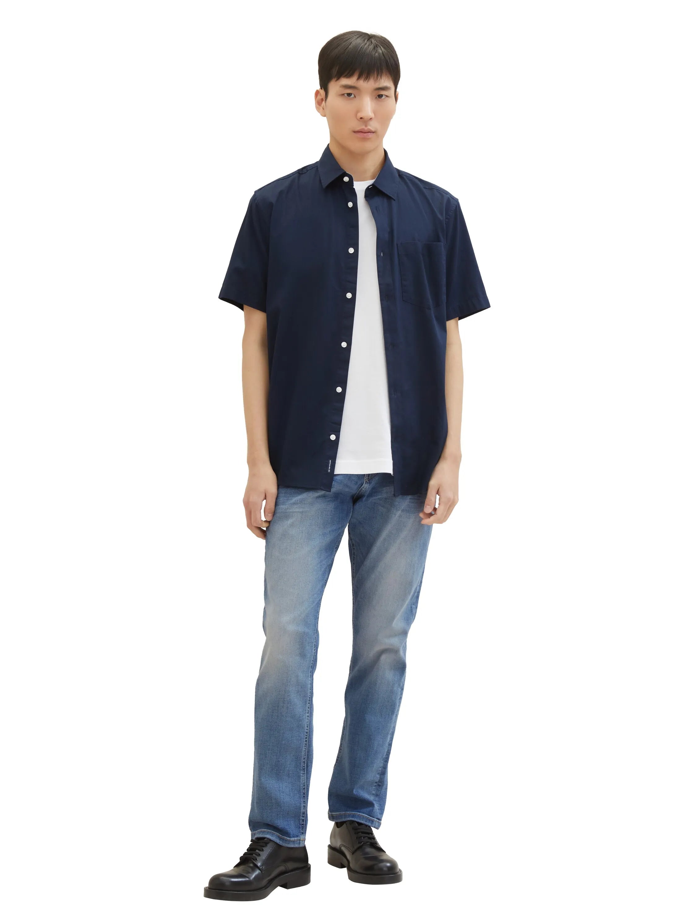 Tom Tailor Sky Captain Blue Men Regular Fit Short-Sleeved Dress Shirt SKU: 1040120_10668 Image 02