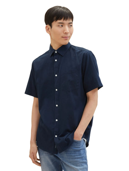 Tom Tailor Sky Captain Blue Men Regular Fit Short-Sleeved Dress Shirt SKU: 1040120_10668 Image 04
