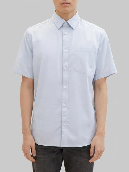 Tom Tailor Light Metal Blue Men Regular Fit Short-Sleeved Dress Shirt SKU: 1040120_13302 Image 00