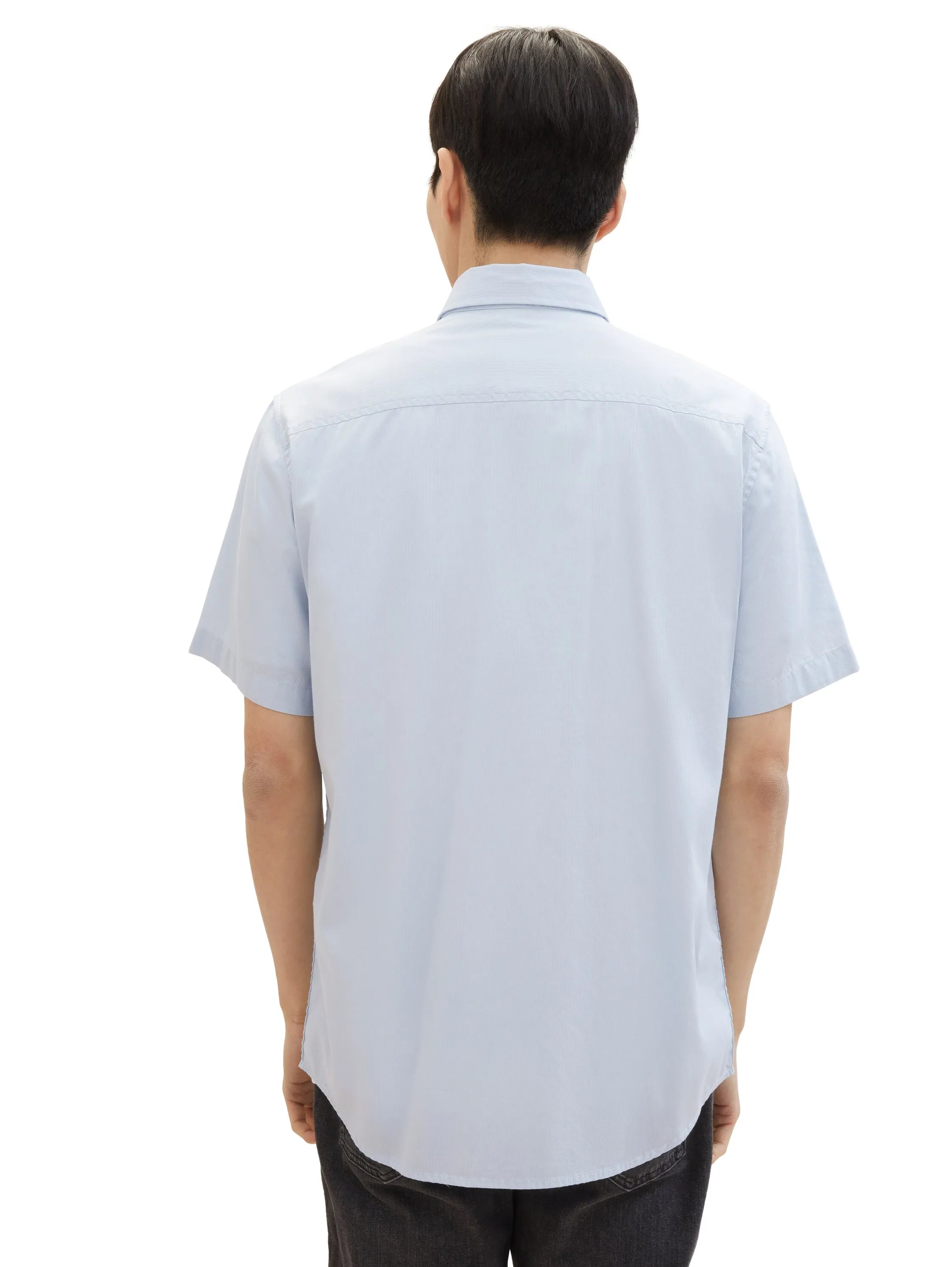 Tom Tailor Light Metal Blue Men Regular Fit Short-Sleeved Dress Shirt SKU: 1040120_13302 Image 03