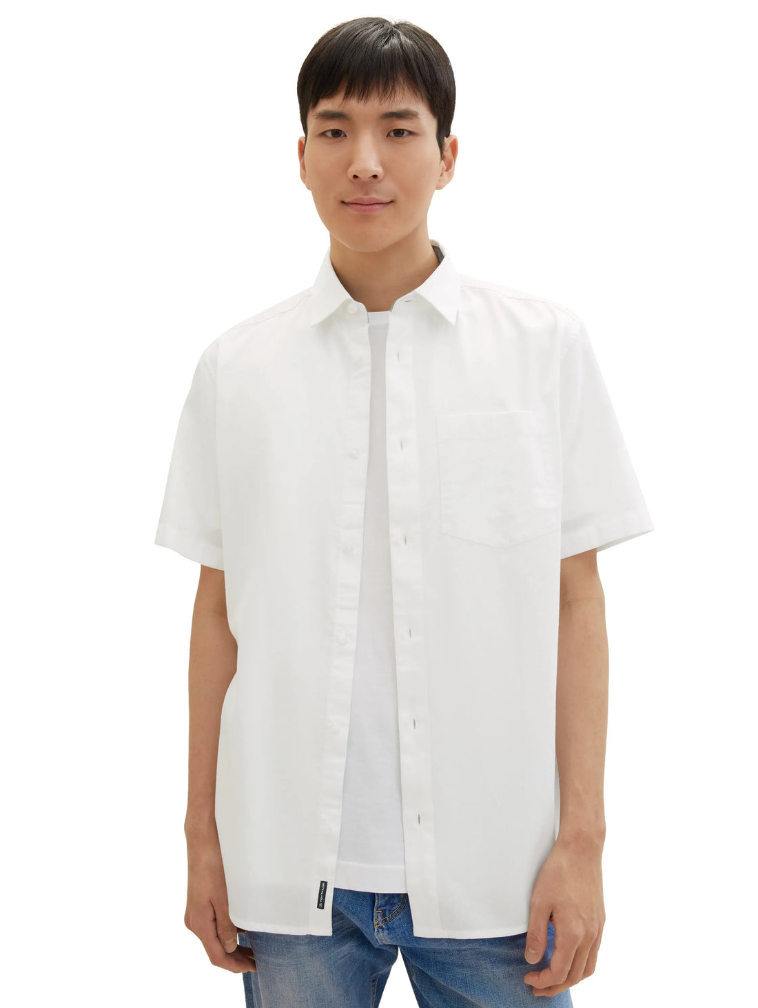 Tom Tailor White Men Regular Fit Short-Sleeved Dress Shirt SKU: 1040120_20000 Image 01