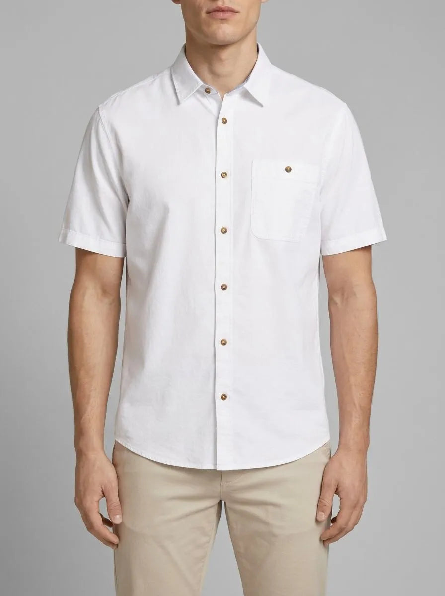 Tom Tailor White Men Basic Short-Sleeved Shirt SKU: 1040122_20000 Image 00