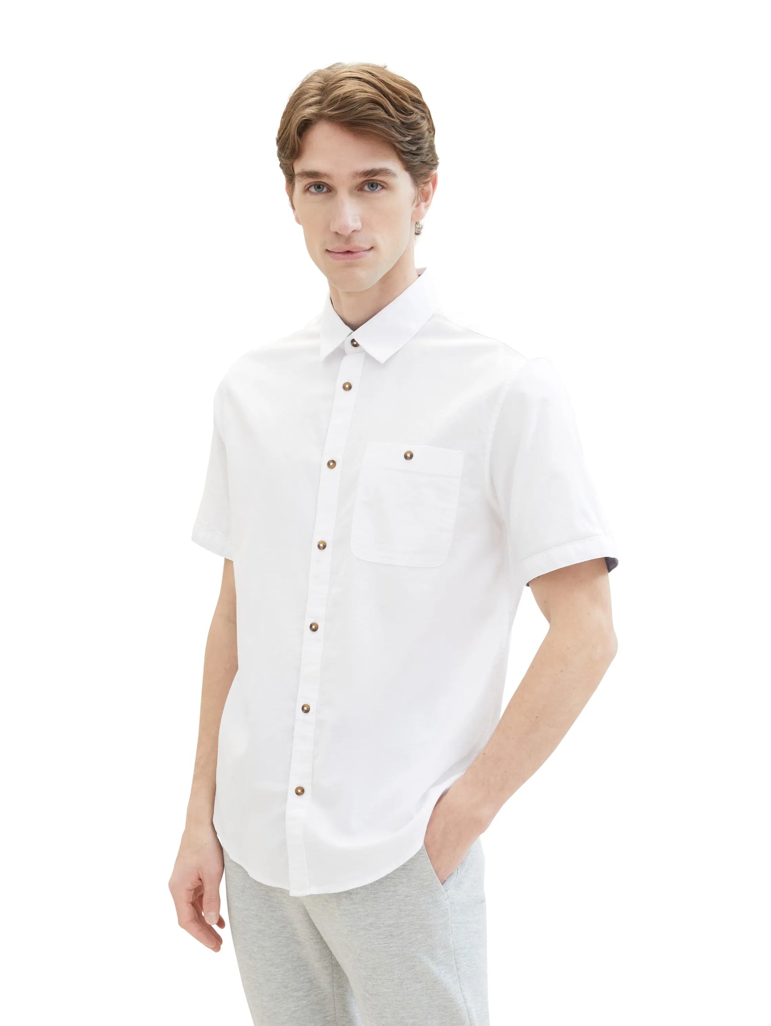 Tom Tailor White Men Basic Short-Sleeved Shirt SKU: 1040122_20000 Image 05
