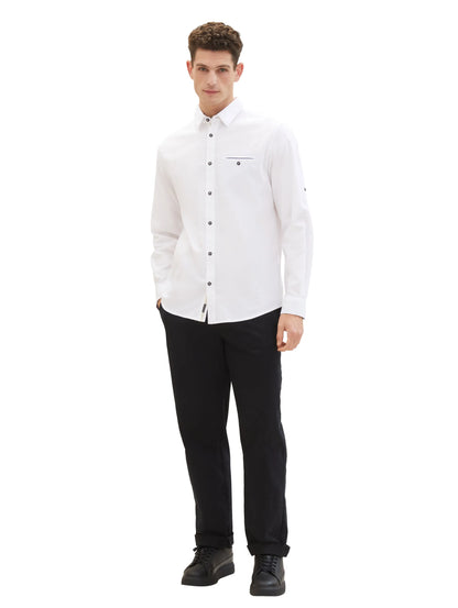 Tom Tailor White Men Textured Shirt SKU: 1040129_20000 Image 02
