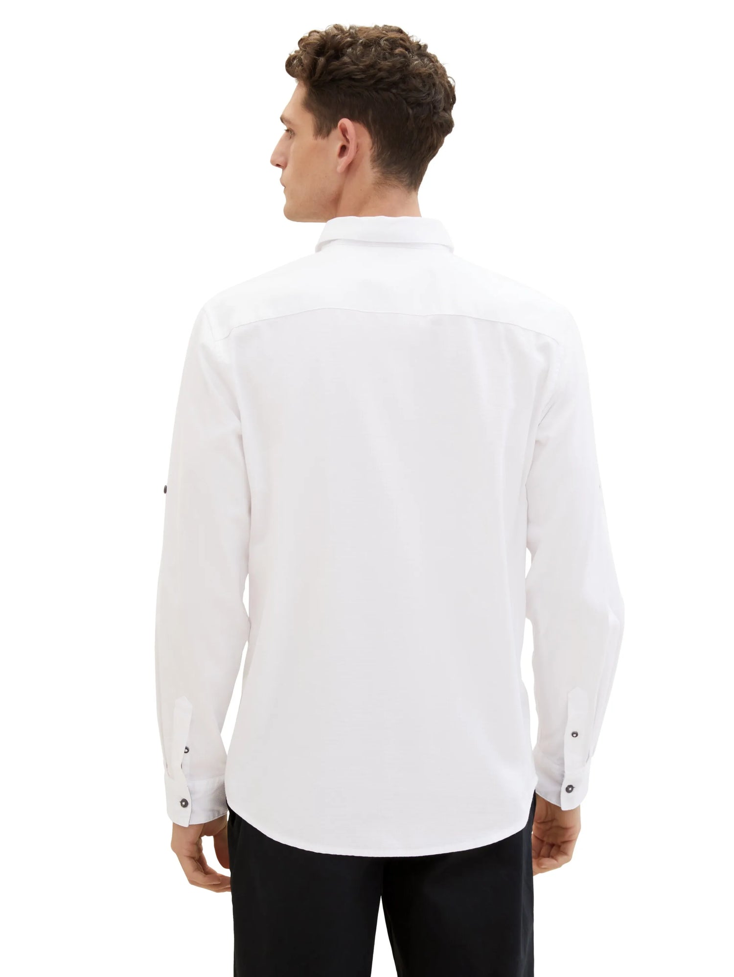 Tom Tailor White Men Textured Shirt SKU: 1040129_20000 Image 03
