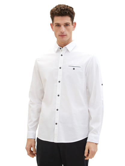Tom Tailor White Men Textured Shirt SKU: 1040129_20000 Image 04