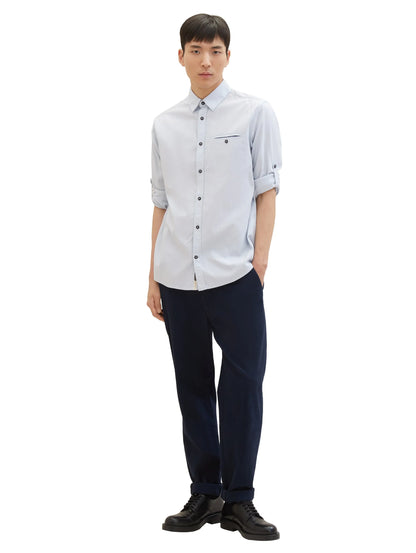 Tom Tailor Light Blue Small Structure Men Textured Shirt SKU: 1040129_34703 Image 02
