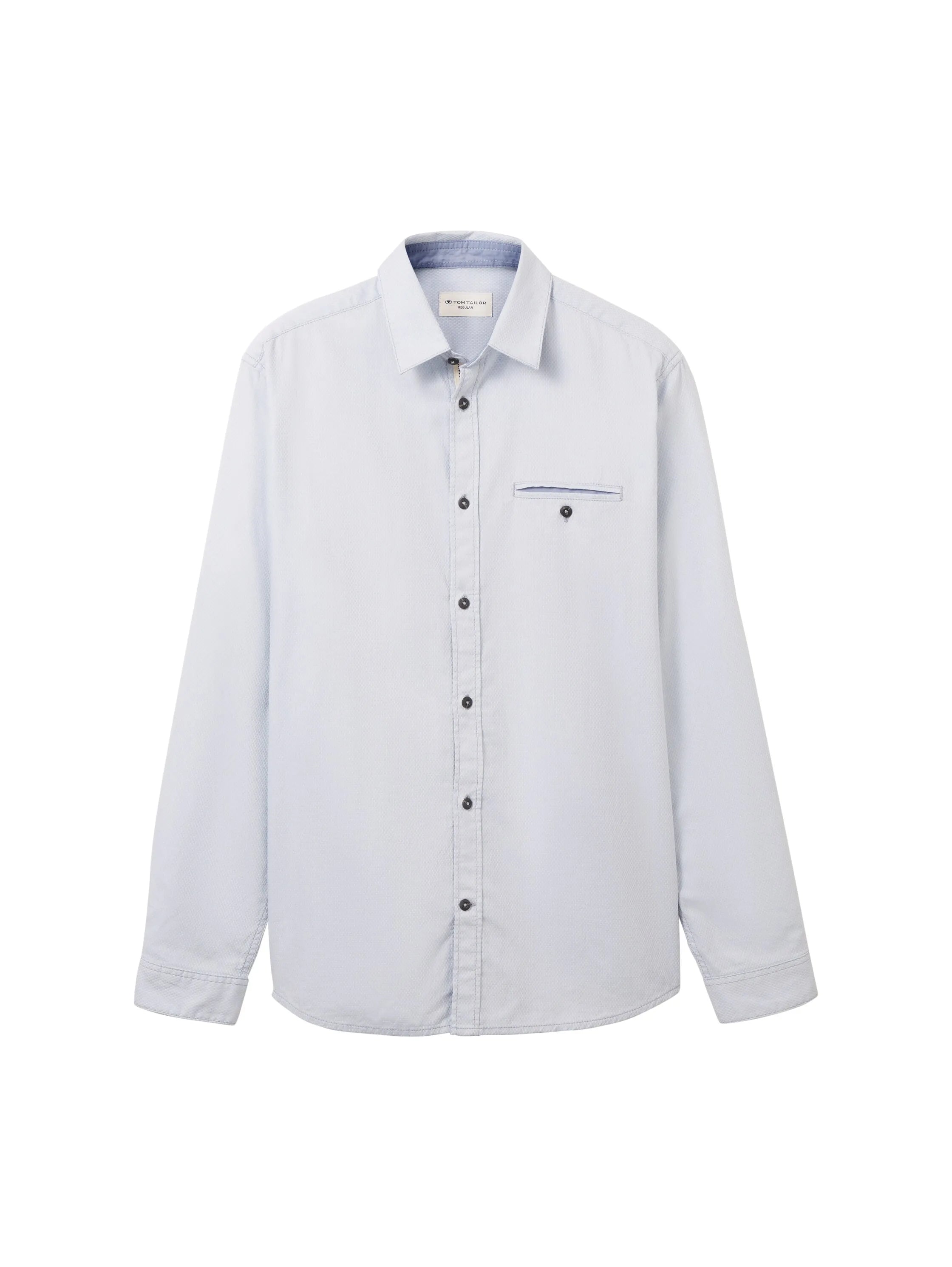 Tom Tailor Light Blue Small Structure Men Textured Shirt SKU: 1040129_34703 Image 07