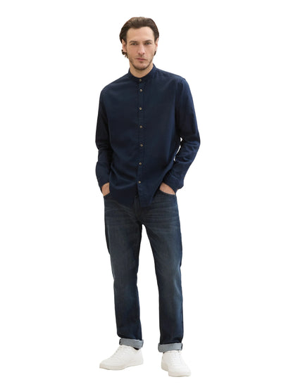 Tom Tailor Sky Captain Blue Men Shirt with Linen SKU: 1040140_10668 Image 02
