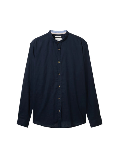 Tom Tailor Sky Captain Blue Men Shirt with Linen SKU: 1040140_10668 Image 07