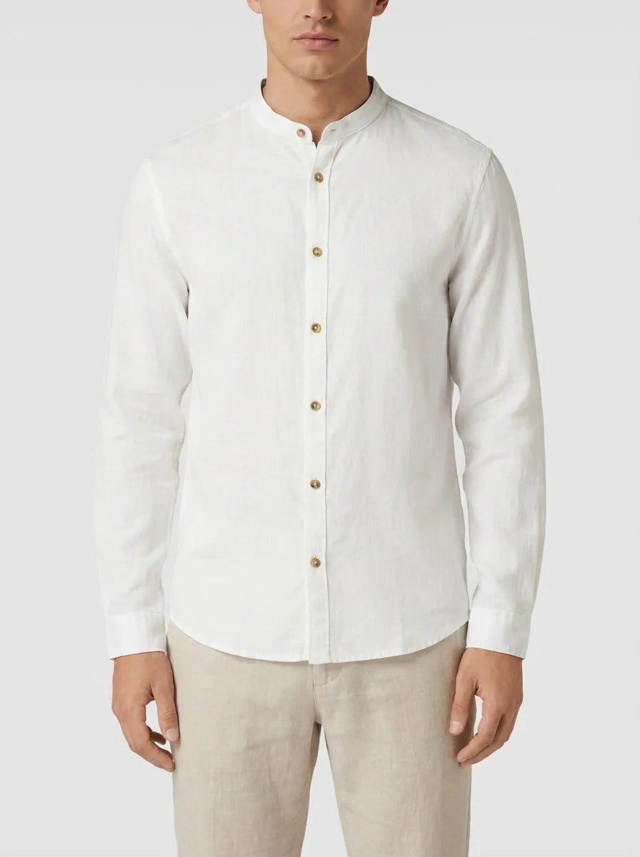 Tom Tailor White Men Shirt with Linen SKU: 1040140_20000 Image 00