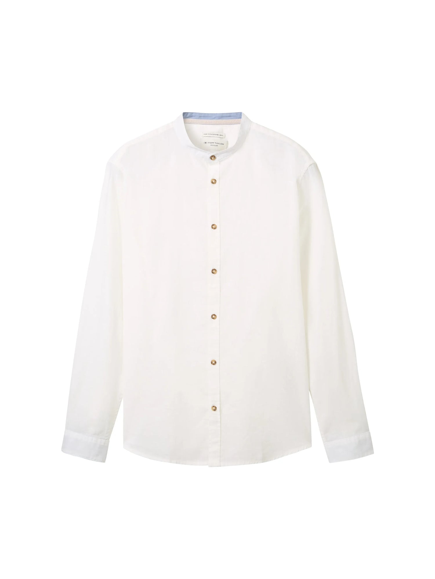Tom Tailor White Men Shirt with Linen SKU: 1040140_20000 Image 07