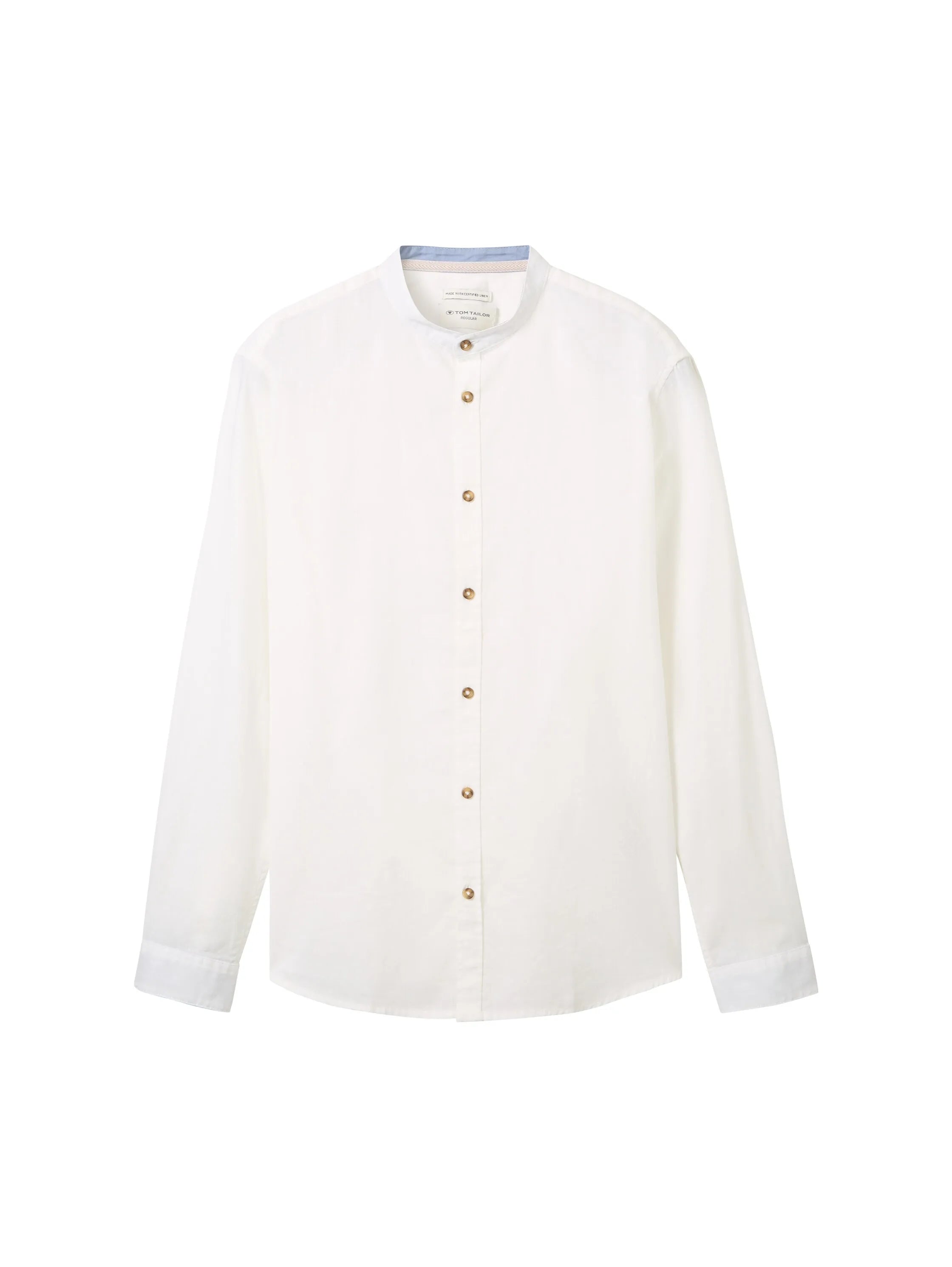 Tom Tailor White Men Shirt with Linen SKU: 1040140_20000 Image 07