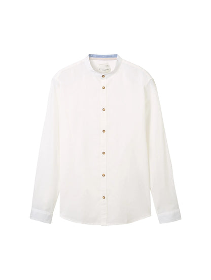 Tom Tailor White Men Shirt with Linen SKU: 1040140_20000 Image 07