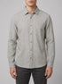 Tom Tailor Smokey Olive Green Chambray Men Regular-Fit Shirt with Linen SKU: 1040141_34607 Image 00