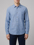 Tom Tailor Leasure Blue Chambray Men Regular-Fit Shirt with Linen SKU: 1040141_34922 Image 00