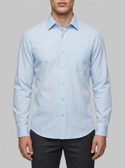 Denim Tom Tailor Light Metal Blue Men Regular Fit Long-Sleeved Dress Shirt SKU: 1040146_13302 Image 00