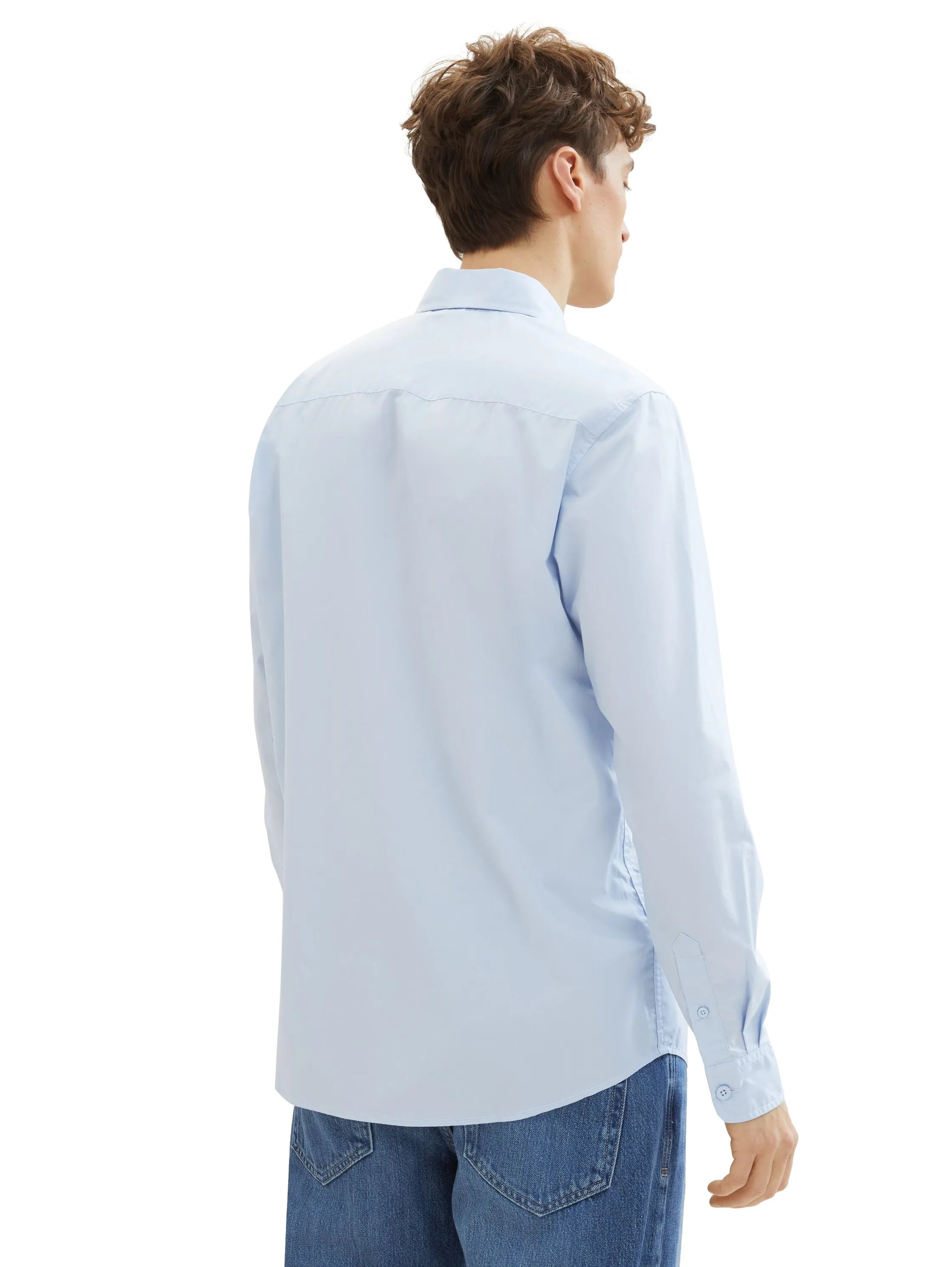 Denim Tom Tailor Light Metal Blue Men Regular Fit Long-Sleeved Dress Shirt SKU: 1040146_13302 Image 03