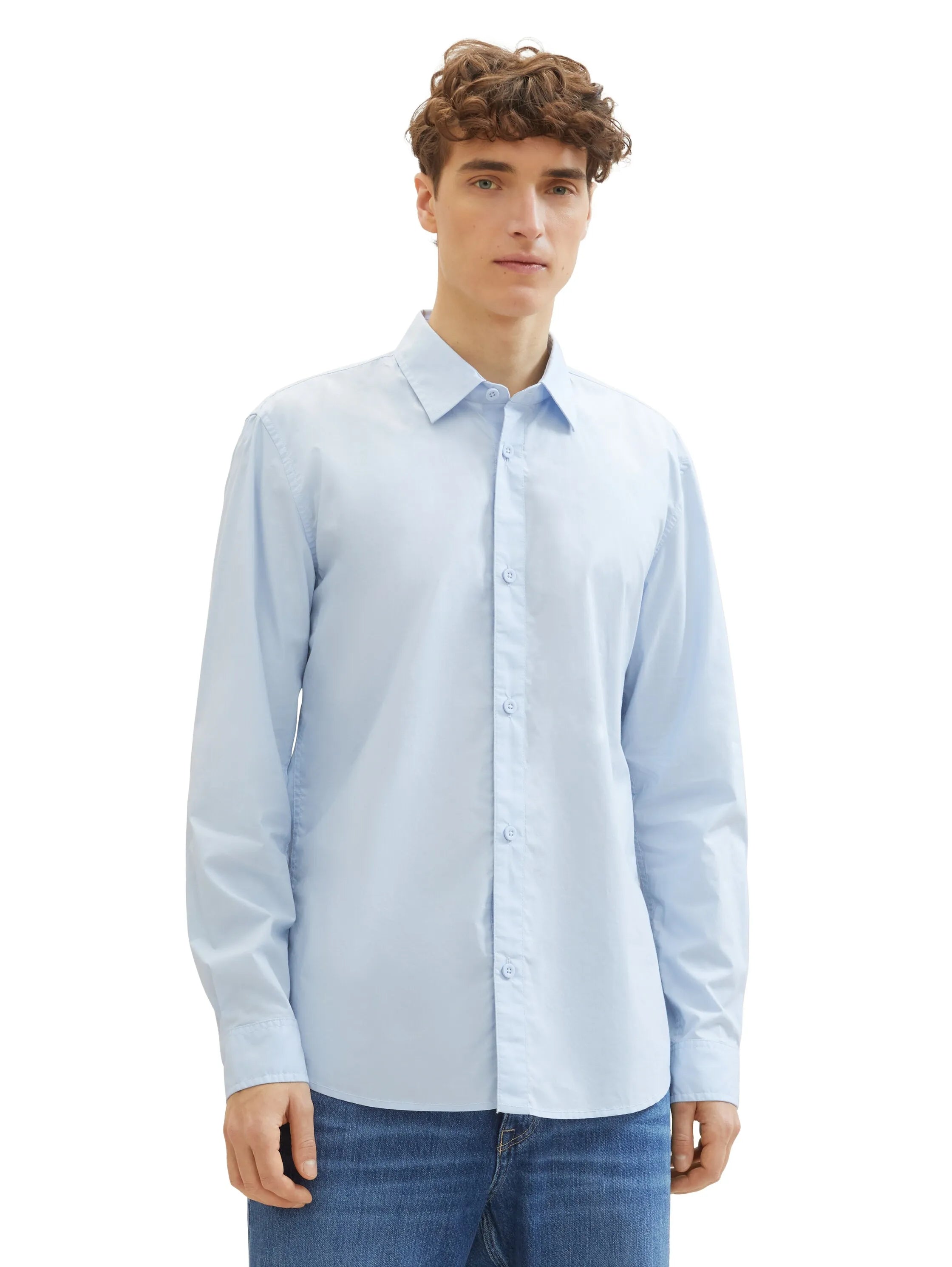 Denim Tom Tailor Light Metal Blue Men Regular Fit Long-Sleeved Dress Shirt SKU: 1040146_13302 Image 05