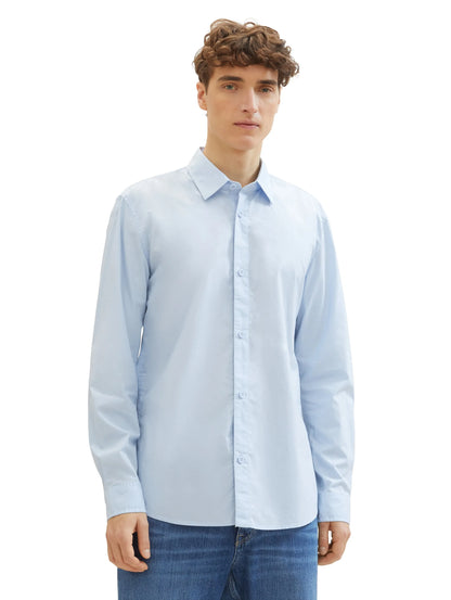 Denim Tom Tailor Light Metal Blue Men Regular Fit Long-Sleeved Dress Shirt SKU: 1040146_13302 Image 05