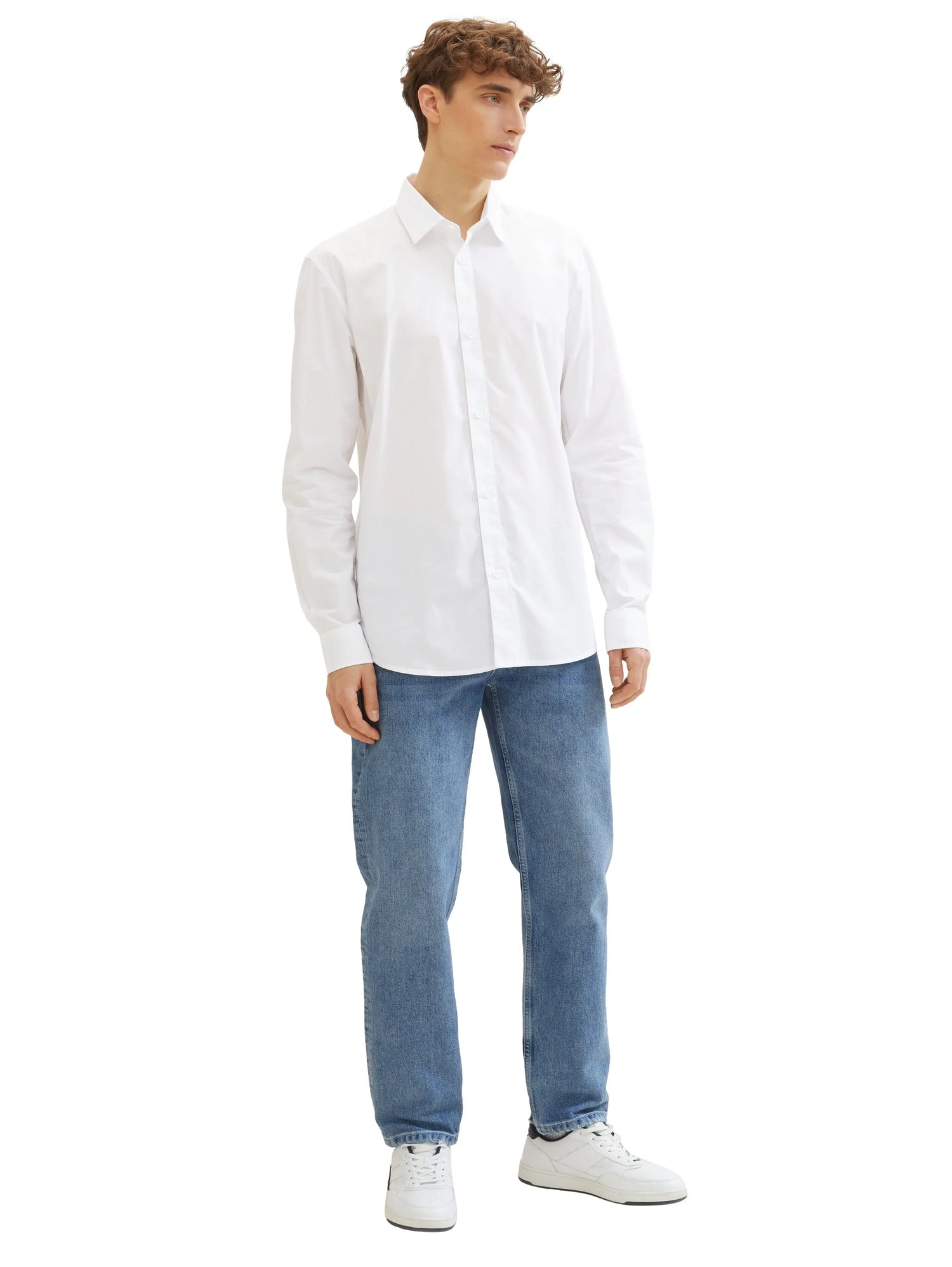 Denim Tom Tailor White Men Regular Fit Long-Sleeved Dress Shirt SKU: 1040146_20000 Image 02