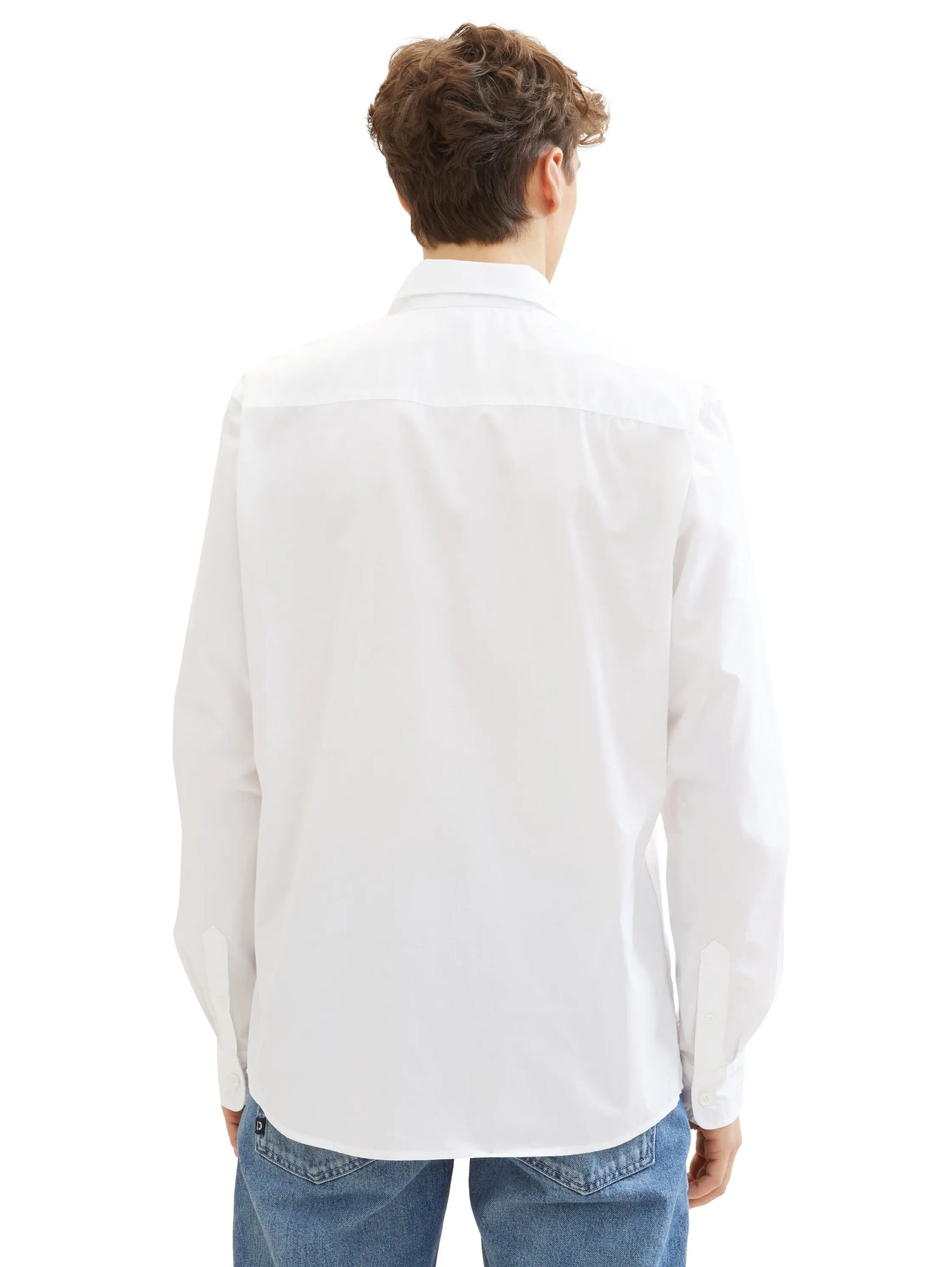 Denim Tom Tailor White Men Regular Fit Long-Sleeved Dress Shirt SKU: 1040146_20000 Image 03