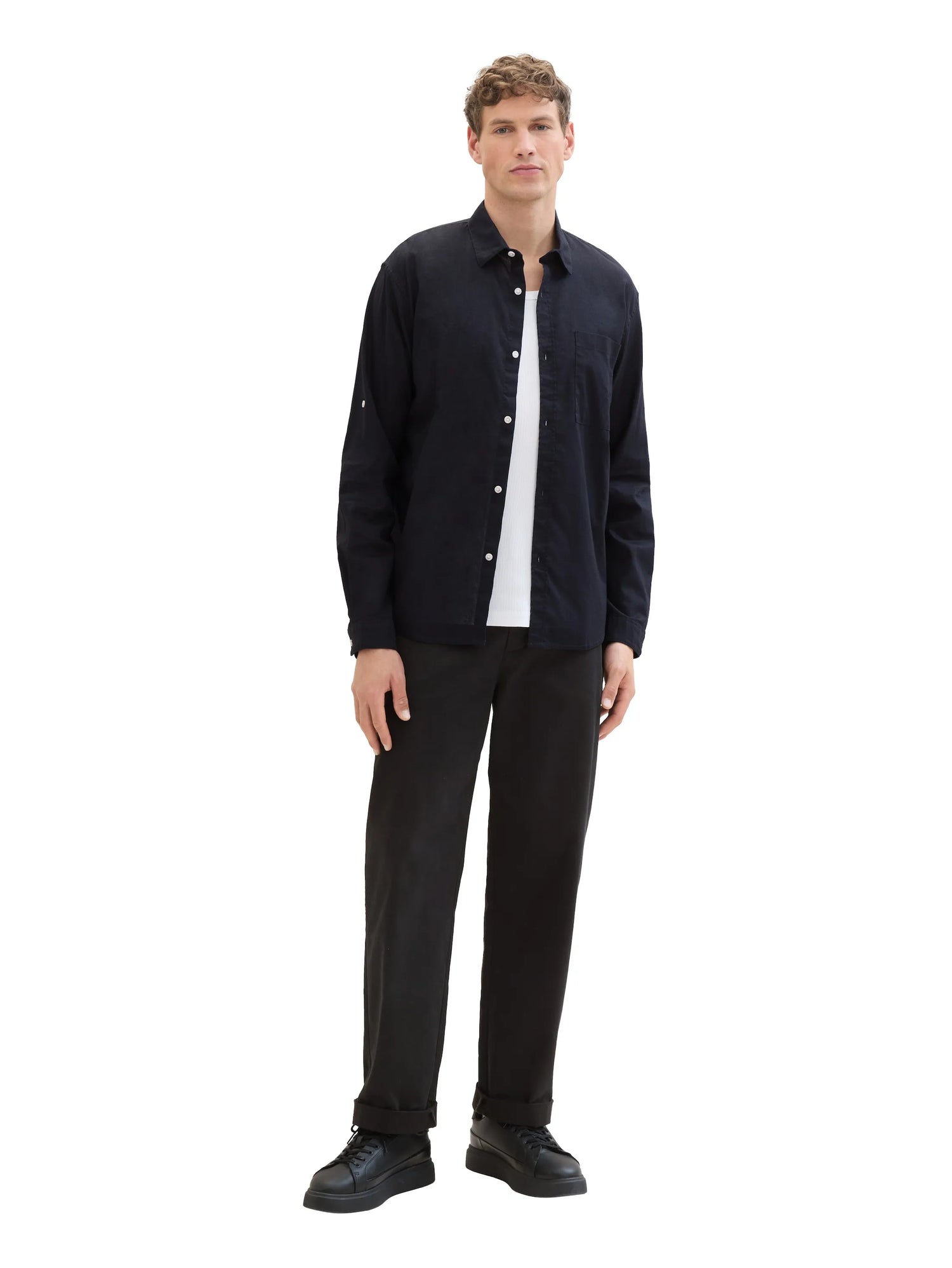 Denim Tom Tailor Black Men Relaxed Long-Sleeved T-Shirt SKU: 1040162_29999 Image 02