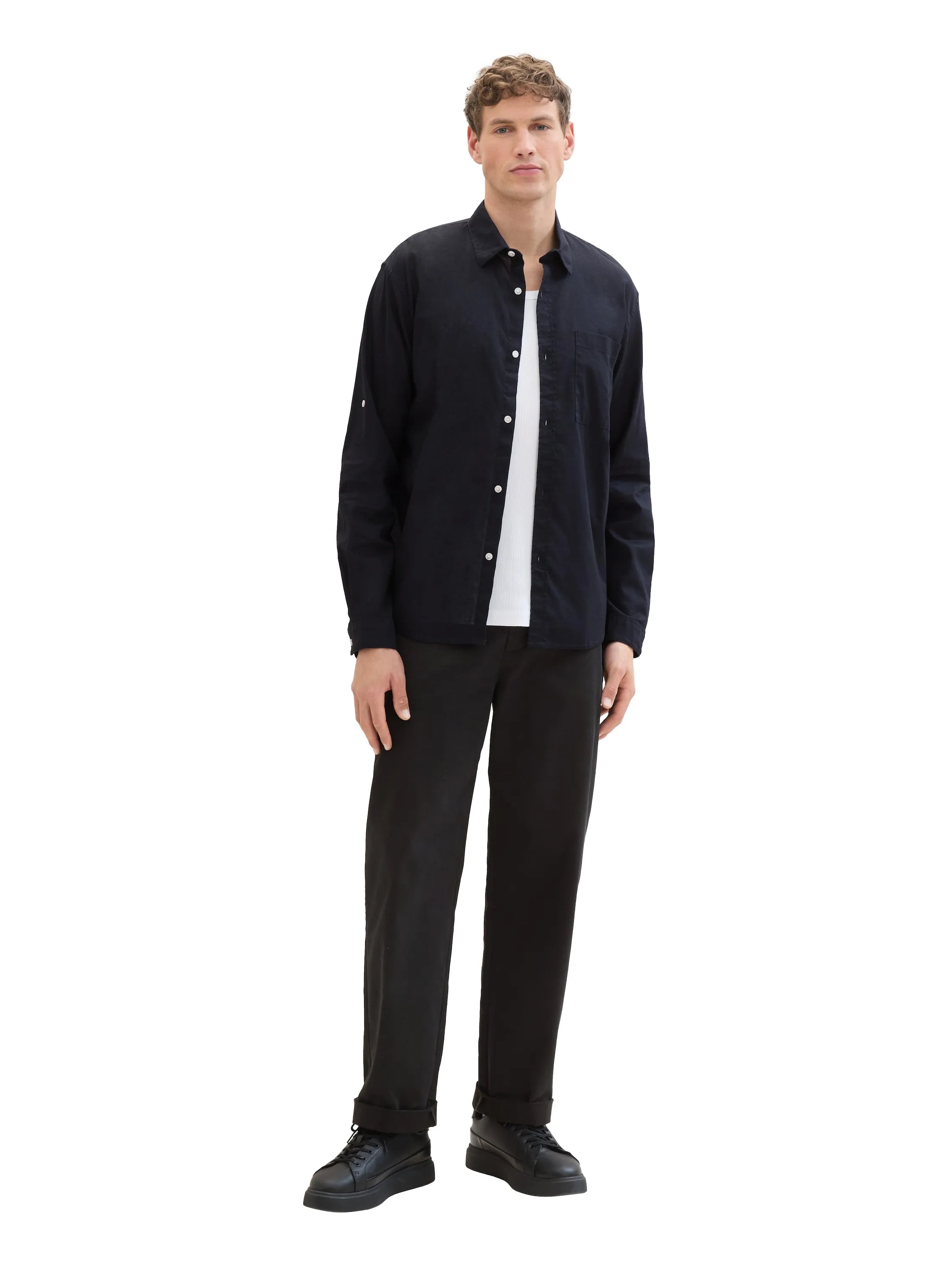 Denim Tom Tailor Black Men Relaxed Long-Sleeved T-Shirt SKU: 1040162_29999 Image 02