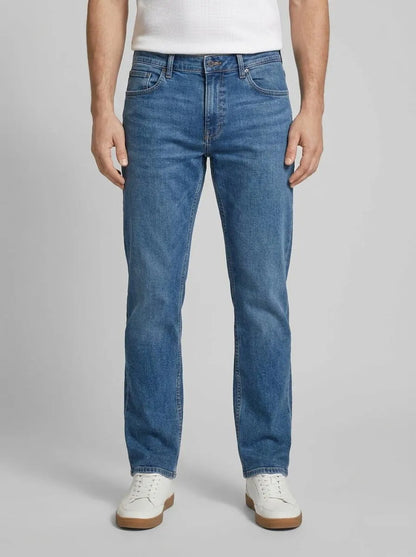 Tom Tailor Used Dark Stone Blue Denim Men Regular Tapered Jeans with Recycled Cotton SKU: 1040166_10120 Image 00