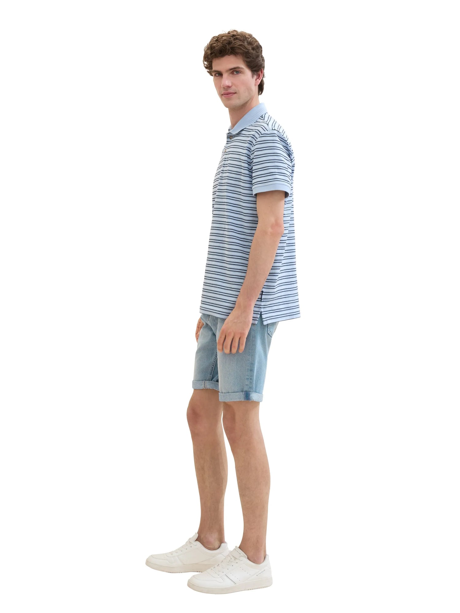 Tom Tailor Light Stone Blue Denim Men Josh Denim Shorts SKU: 1040174_10142 Image 01