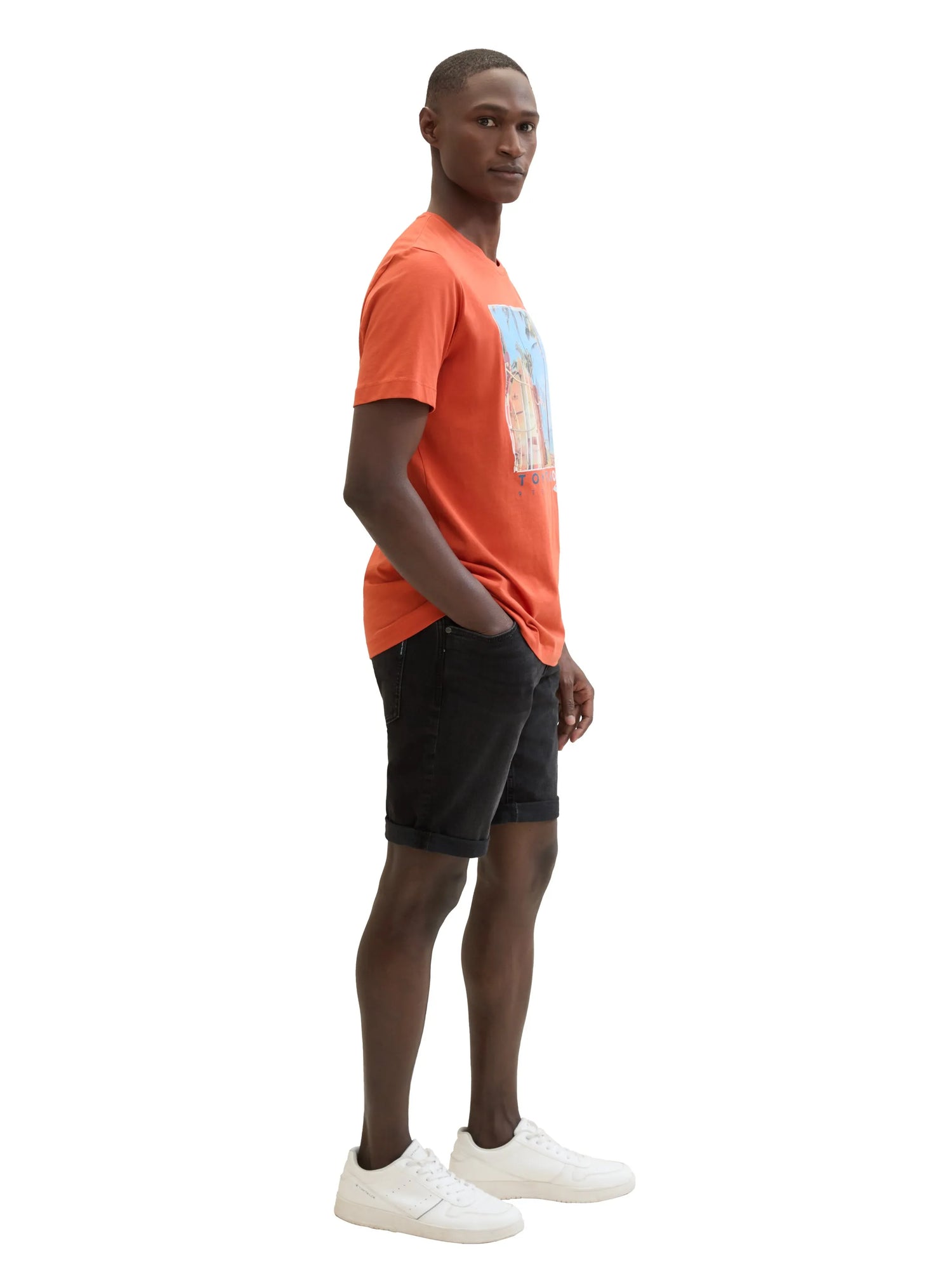 Tom Tailor Black Black Denim Men Josh Denim Shorts SKU: 1040174_10270 Image 02