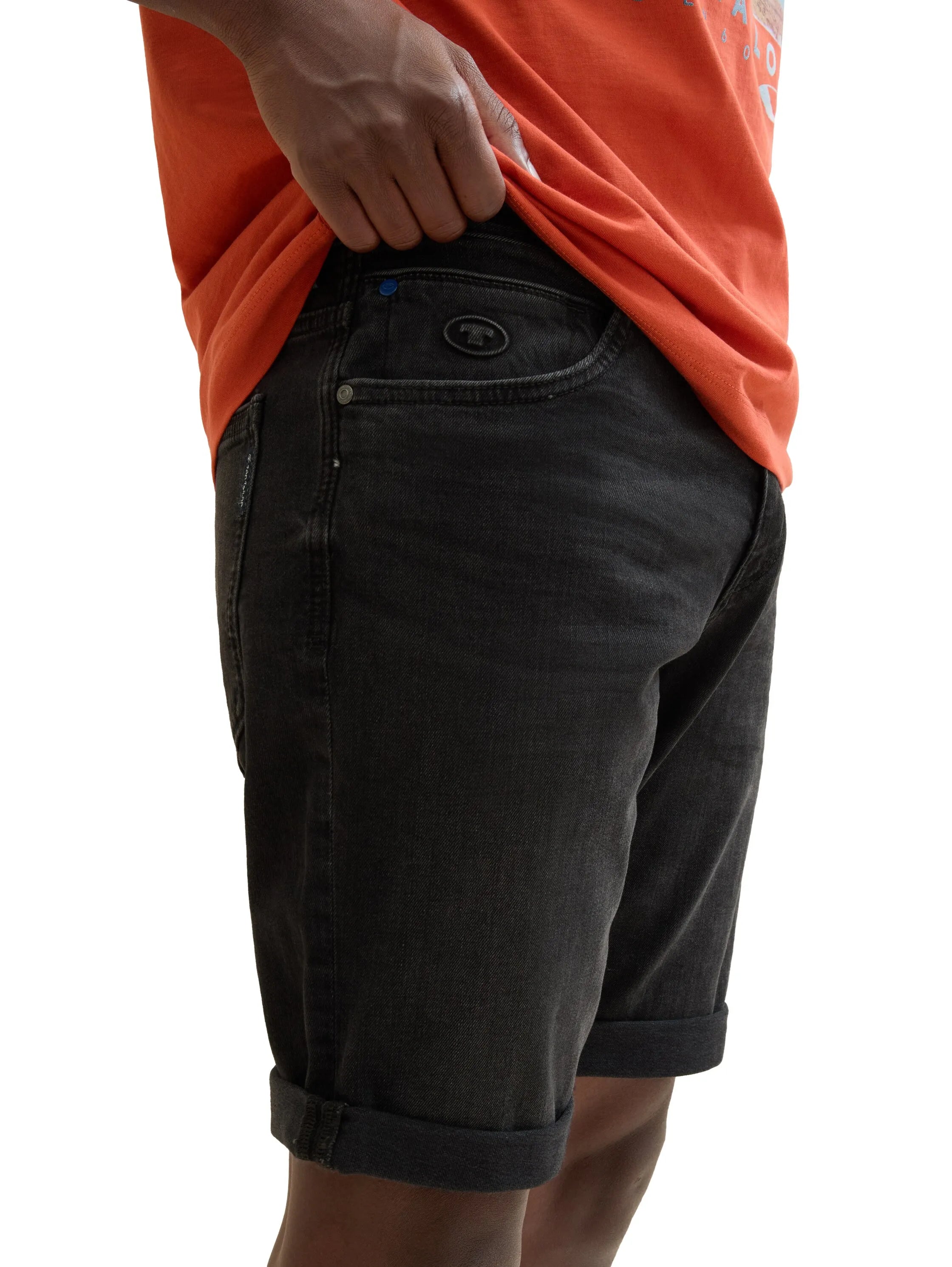 Tom Tailor Black Black Denim Men Josh Denim Shorts SKU: 1040174_10270 Image 05